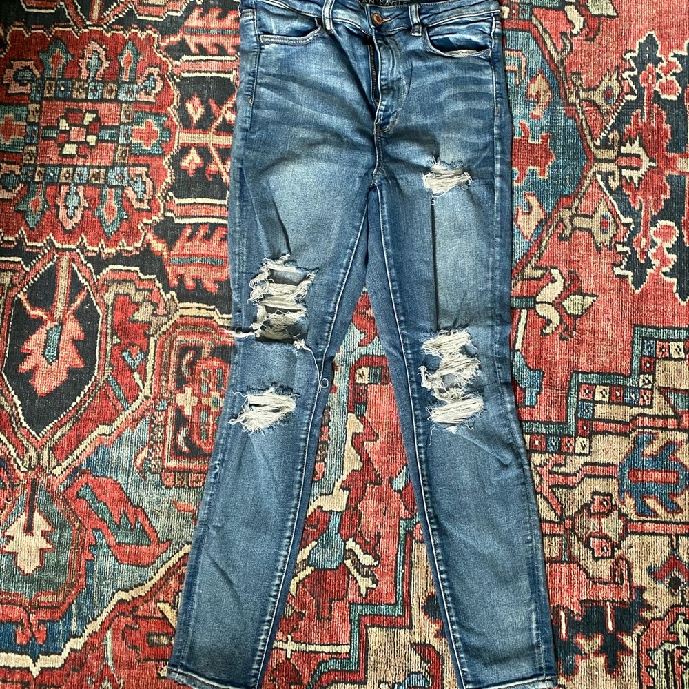 American Eagle Next Level Stretch Ripped Skinny Jeans